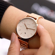 ARLO Rose Gold Stainless Link/White