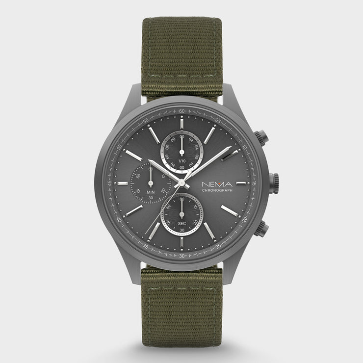 Mens Chronograph Watches Canvas Strap | NEMA Timepiece