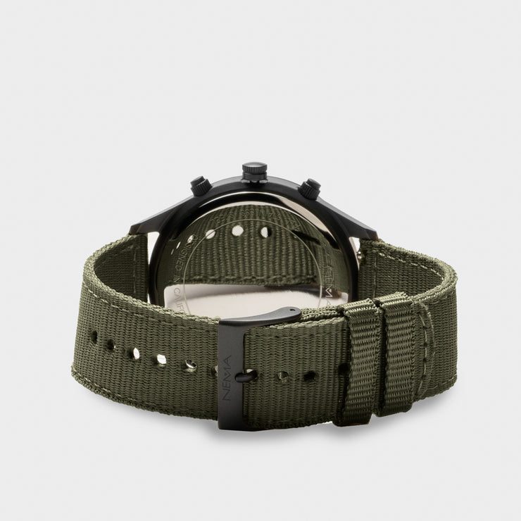 Mens Chronograph Watches Canvas Strap | NEMA Timepiece