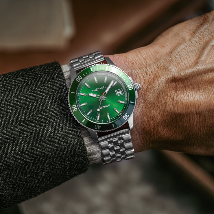 Zodiv Silver Stainless Link/Green