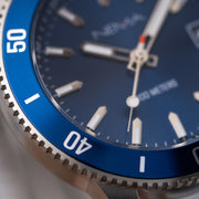 Zodiv Cognac Leather Silver/Blue