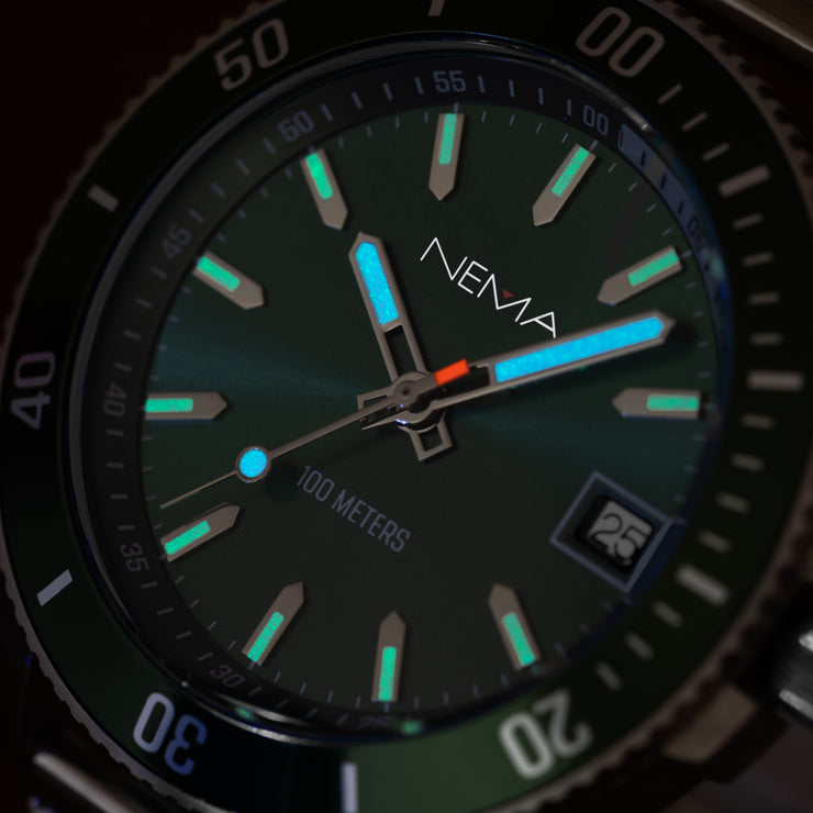 Zodiv Silver Stainless Link/Green