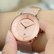 LIZA Pink Leather Rose Gold/Rose Gold