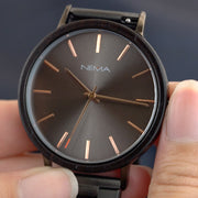 Matta Gunmetal Stainless Link/Rose Gold
