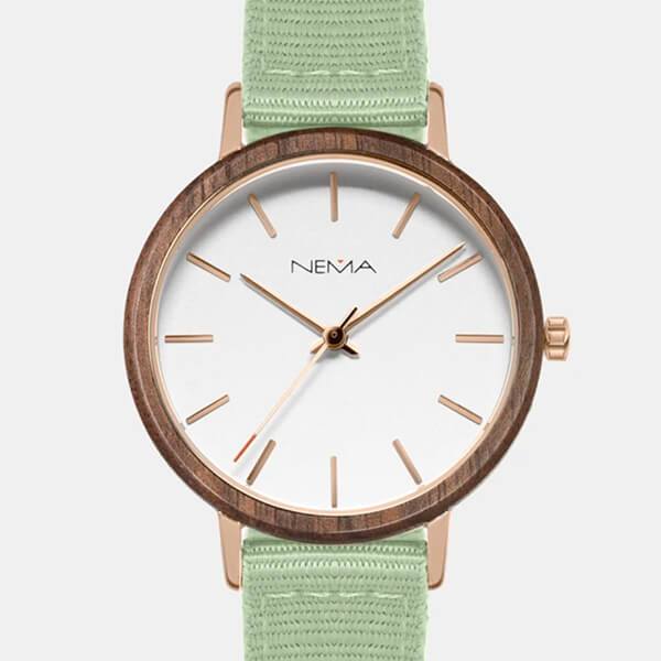 Matta Green Canvas Rose Gold/White