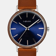 Matta Leather Cognac Walnut Blue