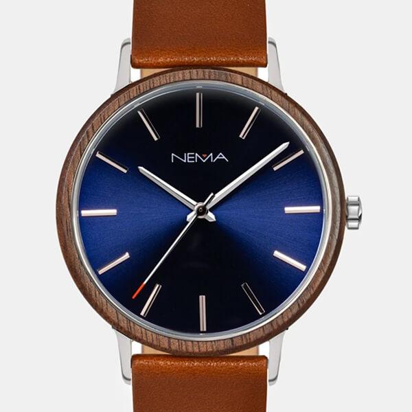Matta Leather Cognac Walnut Blue