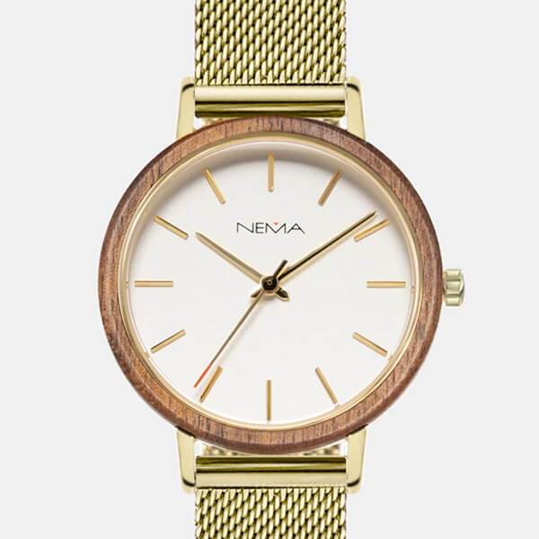 Matta Mesh Walnut Gold/White