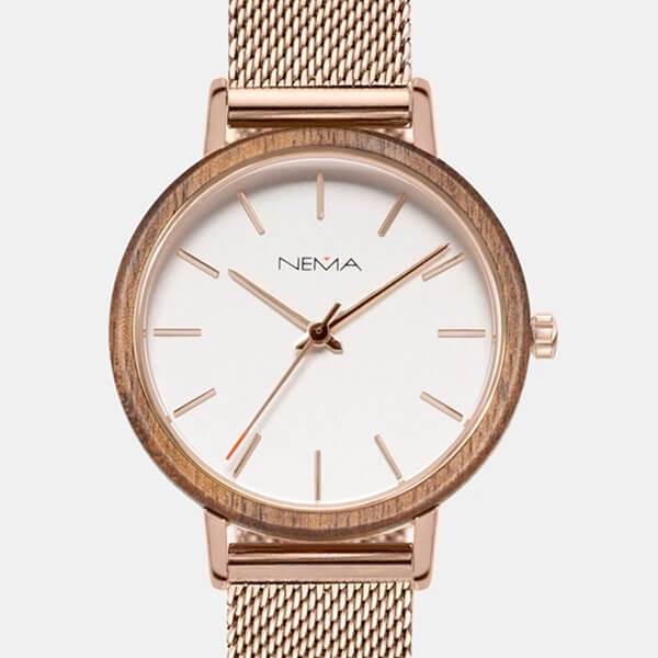 Matta Mesh Walnut Rose Gold/White