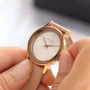 MIIRO Pink Leather Rose Gold/Silver