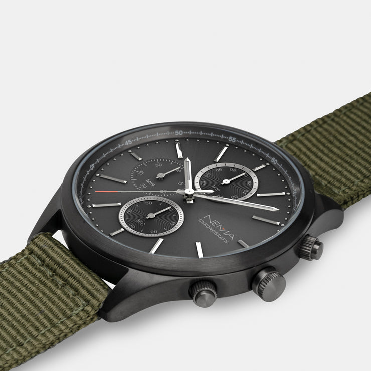 Mens Chronograph Watches Canvas Strap | NEMA Timepiece