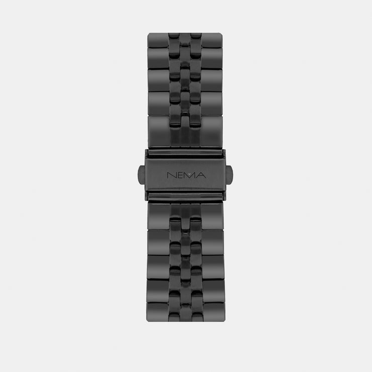 Strap 20 mm Tri-link Stainless Link Black - NEMA Watches