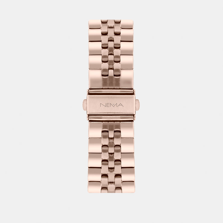 Strap 20 mm Tri-link Stainless Link Rose Gold - NEMA Watches