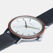 Black Modern Mens Leather Strap Watch | NEMA Timepiece 