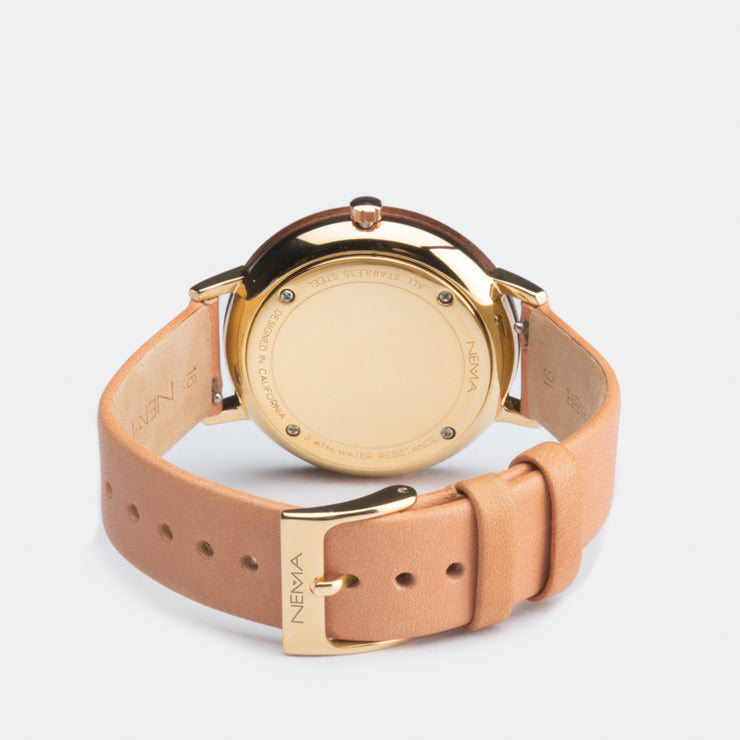 Wood Watch Leather Band | NEMA Timepiece