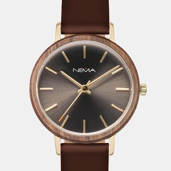 Matta Leather Walnut Gold/Dark Grey