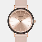 Matta Leather Ebony Rose Gold/Pink