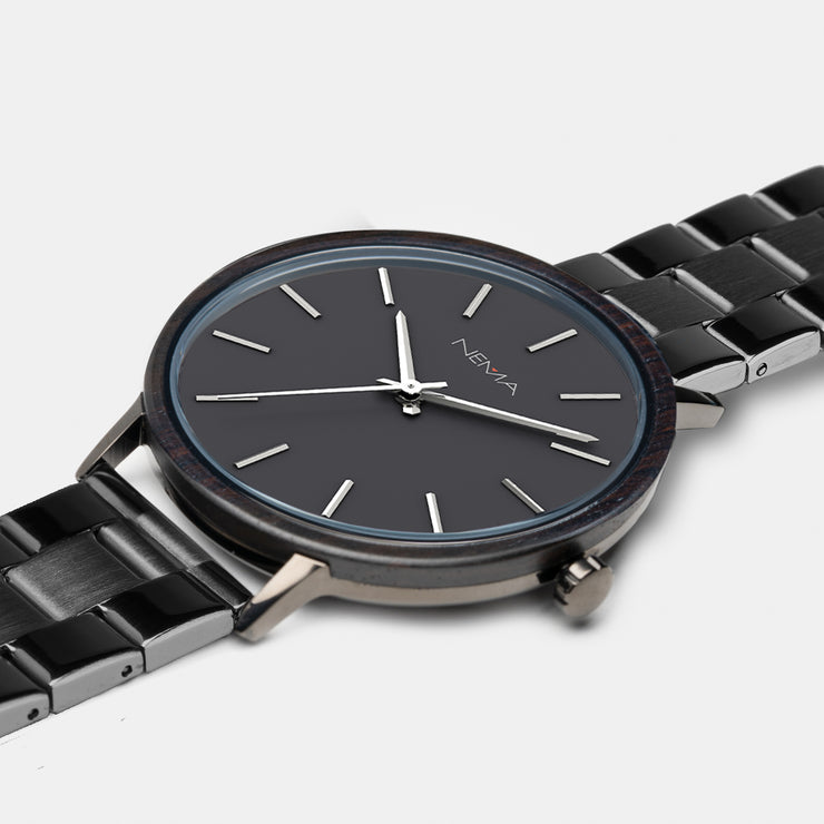 Black Stainless Steel Watch Mens | NEMA Timepiece