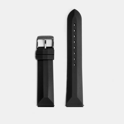 Strap 20 mm Silicone Black/Gunmetal