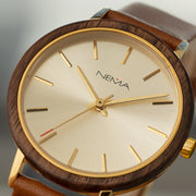 Wood Watch Leather Band | NEMA Timepiece