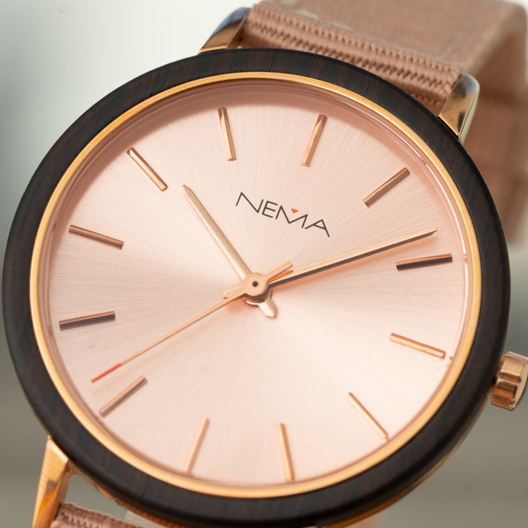 Matta Pink Canvas Ebony Rose Gold